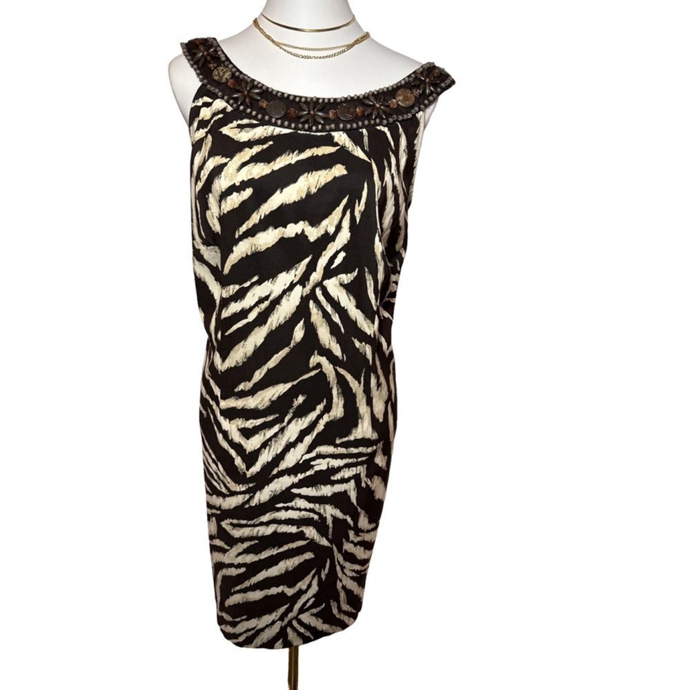 Woman Dressbarn Dress 14W‎ Brown & Beige